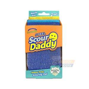 (SG Seller) ★ Scrub Daddy Scour Daddy Steel ★ Heavy Duty Scouring Pad Scourer ArmorTec Scrubbing Cleaning Washing Kitchen Household Stainless Fibers Stain Grease Iron Grill