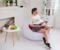 Bean Bag Chair for Kids, Teens, and Adults Includes Removable and Machine Washable Cover（red、brown、blue）. 