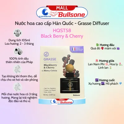 Nước Hoa Ô Tô Cao Cấp Bullsone Grasse Grapefruit & Peony /Grasse Blackberry & Cherry - Nhiều Hương Lựa Chọn - Hàng chính hãng - Nước hoa ô tô Grasse Hàn Quốc tinh dầu tự nhiên