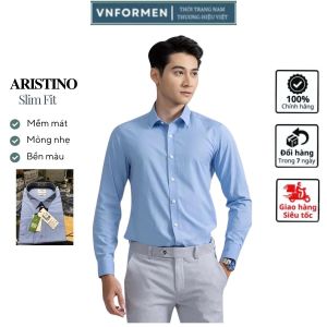 Áo sơ mi nam dài tay ARITINO form slim trẻ trung vải sợi tre mềm mát thấm hút tốt ALS02502