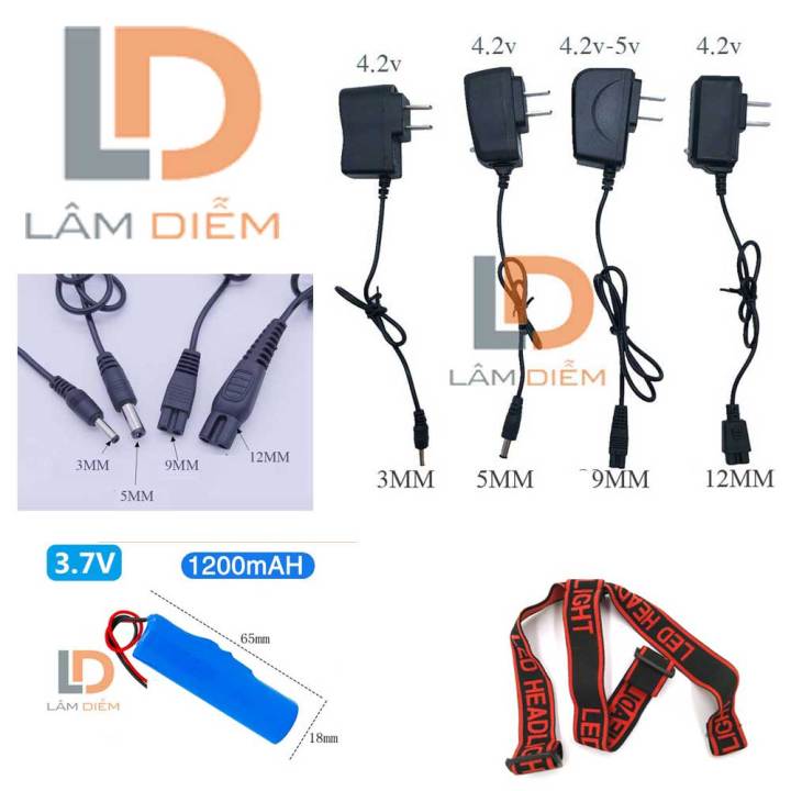 Cục sạc 1 lỗ 2 lỗ type C dành cho đèn pin đội đầu 4v2 500ma và phụ kiện kèm theo