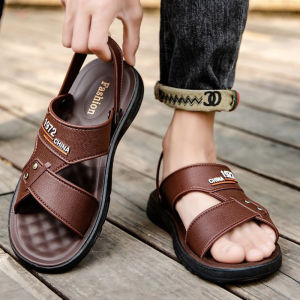 💖LH Shoes💖รองเท้าแตะผู้ชายแฟชั่นสไตล์เกาหลี รองเท้าแตะกันลื่นอเนกประสงค์ และรองเท้าชายหาด ราคาส่ง