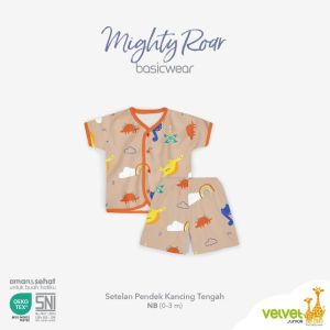 VELVET JUNIOR - SETELAN PENDEK KANCING DEPAN - BAJU ANAK - BAJU BAYI - SET BAJU ANAK