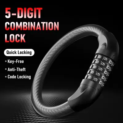 LOCK018 Kunci Sepeda Anti Maling Kata Sandi 4 Digit Kunci Pengaman MTB Road Bike Kunci Nomor Sepeda Portabel Aksesori Gembok Kombinasi