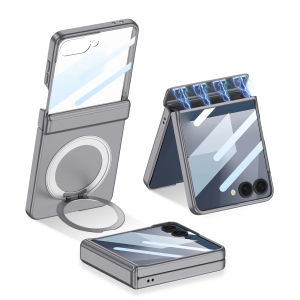 Hinge Armor Case for Samsung Galaxy Z Flip 7 Magsafe Charge Ring Holder Screen Protective Cover For Galaxy Z Flip7 Case
