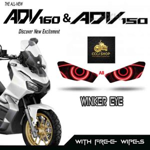 HONDA ADV 150/160 WINKER EYE STICKER/ TRANSPARENT/TRANSLUCENT VINYL LAMINATED MATERIAL/ MACHINE CUT