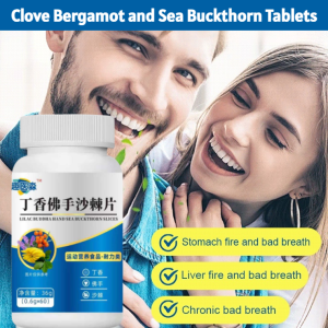 Clove Bergamot Sea Buckthorn Tablets Nourish The Stomach Eliminate Bad Breath Clove Bergamot and Sea Buckthorn Tablets for Stomach Comfort Fresh Breath Natural Herbal Supplement