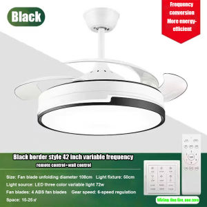 Invisible Fan Pendant Light Living Room Bedroom Home Integrated Ceiling Light 42 Inch High Wind Energy-Saving Chandelier