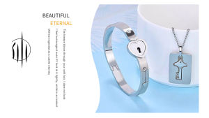 แฟชั่นของขวัญวาเลนไทน์คู่สร้อยข้อมือชุดเครื่องประดับสำหรับคนรักออกแบบโรแมนติกความรักหัวใจล็อคสร้อยข้อมือผู้หญิงพวงกุญแจผู้ชายของขวัญวันเกิดเซอร์ไพรส์