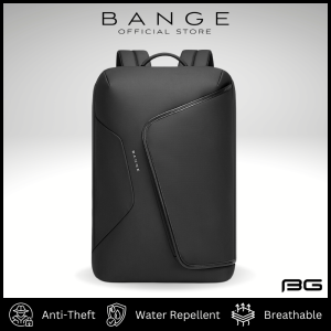 BANGE 2913 Backpack (46 x 30.5 x 18 cm 25L 0.88kg) Poly Oxford Cloth Water-Resistant Anti-Theft Design Quality Zipper Thick Strap Padding Front/Side Pockets Luggage Trolley Strap Fits 15.6" Laptop & 13" Tablet Ergonomic for Work Travel & Daily