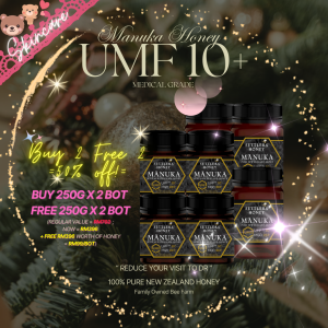 [Cheap BUY 2 FREE 2 gifts] Settlers Honey Manuka UMF 10+ (250g x 4 bot) 100% Pure NZ 麦卢卡蜂蜜 Madu Asli Tulen Acne Jerawat Jeragat Whitening Eczema Skincare 护肤 美白 湿疹 黑斑 暗疮 痘痘 豆豆