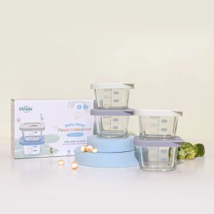 Little Dimple Mini Square Food Container with Silicone Lid