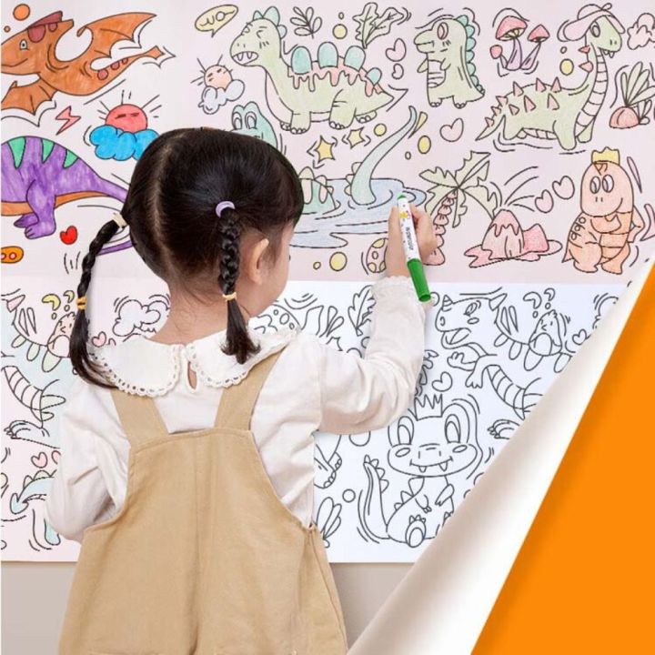 QRFXPT Kindergarten Adhensive Coloring Toys Diy Painting Toys Art Wall ...