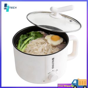 [ VKTECH ] Multi-Function 1.8L Electric Cooker with Non-Stick Inner for Noodles Soup and Oatmeal Compact Kitchen Appliance