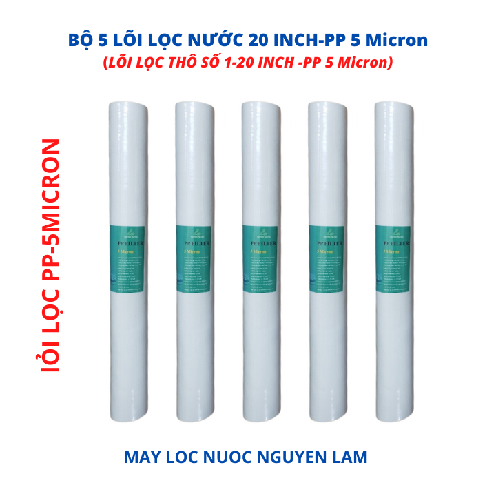 (HCM) Lõi Lọc Nước 20 Inch PP-5 Micron - (Lõi Lọc Thô Số 1) | Lazada.vn