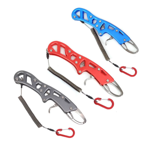 Fish Lip Grabber Fish Body Clamps with Nonslip Handle and Lanyard Fishing Pliers Lip Grip Fishing Hook Removal Tool
