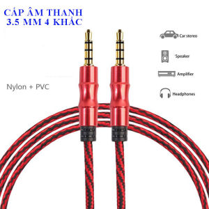 Cáp loa 2 Đầu 3.5ly 4 Khấc có thể dùng cho Soundcard dài 1M