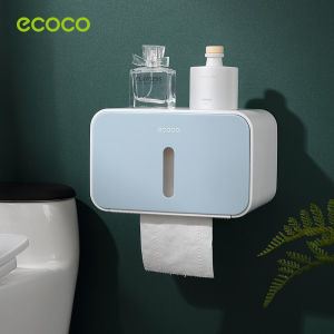 Ecoco Wall Mounted Waterproof Toilet Paper Tissue Holder Roll Paper Storage Box Bathroom Accessories Kitchen Towel Dispenser Storage