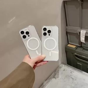 เหมาะสำหรับแอปเปิ้ล 17 กรณีศัพท์โปร่งใส chính hãng iphone15promax แอนิเมชันแม่เหล็ก 16 เคสป้องกัน 14