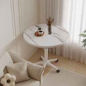 Simple round table with pulleys can be lifted home balcony small table leisure reception negotiation table tulip sofa side table
