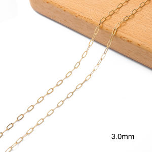 Brass Copper Chain with 18K Gold Plated Link Flower Chain For DIY Necklace Bracelet Jewelry Making Accessories