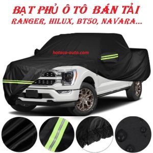Bạt phủ ô tô áo trùm xe ô tô bạt che nắng ô tô may riêng cho xe bán tải Ford Ranger Hilux BT50 Colorado Navara