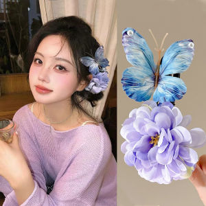 Butterfly Flower Hair Clip for Women Flower Duckbill Clip Sweet Hair Accessories