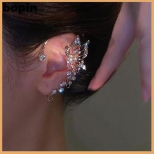Bopin Fashion Sparkling Elf Butterfly Ear Cuff Without Clip Earrings Elegant Ear Clip For Women Exquisite Ear Cuff Wedding Jewelry