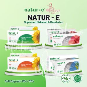 NATUR-E Vitamin Suplemen Soft Capsule 100 IU 32s 16s || 300 IU 32s 16s || White 32s 16s || Advanced 32s 16s || Suplemen Kecantikan Kesehatan Kulit || Suplemen Makanan