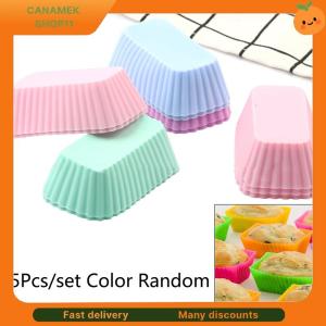 ❣️❣️❣️ 5Pcs Silicone Cake Molds Rectangular Muffin Cup Cake Baking Mould Kitchen Pastry Tool