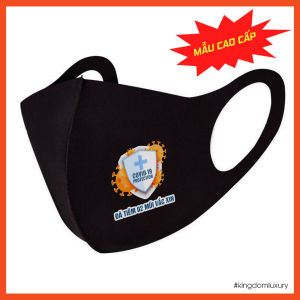 Khẩu Trang Vải Su Kháng Khuẩn Logo "Đã Tiêm 02 Mũi Vắc Xin"