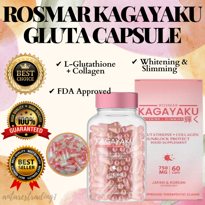 Best Seller ORIGINAL ROSMAR KAGAYAKU GLUTA CAPSULE 60 Capsules x 