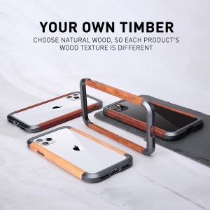 Kim loại nhôm sang trọng Gỗ Bumper Trường Hợp Đối Với iPhone 11 12 13 14 15 Pro Max gỗ tự nhiên Thương Hiệu Điện Thoại Bìa Vỏ Vỏ