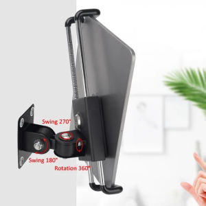 Wall Mount Tablet Stand Stretchable Wall Holder with Anti Theft Security Lock Adjustable Metal Wall iPad Stand for iPad 7-13inch