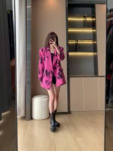 Blazer Women Plus Size New Style Hong Kong High-End Casual Fashion Letter Printed㏇X0412