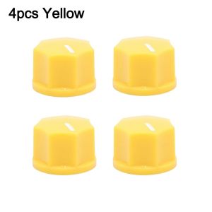 NEXTYOO 4Pcs Lỗ trục 6.35mm 1/4 inch Nút điều khiển con trỏ Nhựa ABS 15x10.5mm Nút chỉnh điện trở Bền bỉ Thiết kế đầu chỉ có rãnh Nút điều chỉnh DJ Mixer cho bàn đạp hiệu ứng âm thanh guitar