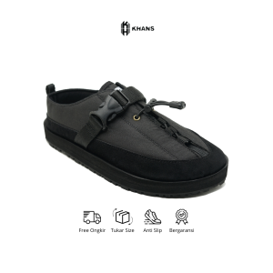 KHANS - Sandal Mule Slip On Casual Pria Wanita - Forest Black