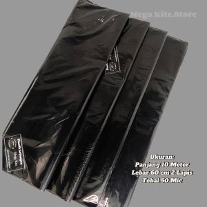 Plastik layangan mega kite warna hitam glowing 1/2 kg