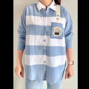 Baju Wanita Model Baru Setelan Wanita Dewasa Setelan Wanita Import Kemeja Wanita Linen Oversize Cardigan Wanita Kekinian 2022 #587