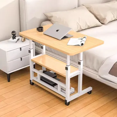 TIDY Adjustable Portable Laptop Table Mobile Desk Study Table Bed Side Table With Wheels