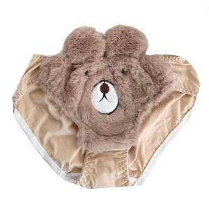 Women Plush Panty Funny Bear Panties Lingerie Cartoon Plush Underwear Underpants Soft Lovely Student Girls Lingerie Gift