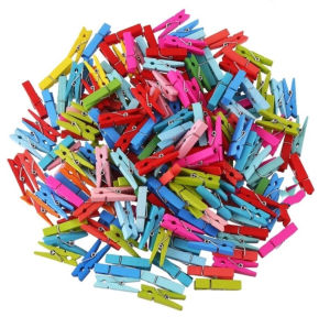 50PCS 2.5x0.3cm Natural Mini Wooden Clips for Clothespins Decorative Photos Papers Wedding Party Home Decoration