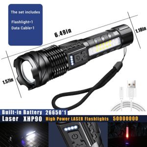 【Ready Stock】1000000LM Touch Light Powerful Flashlight Outdoor Camping lampu suluh Tactical Light T6+Cob Side Light Flashlight