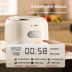 【3 Year Warranty】Zemkon Low Sugar Rice Cooker 2.5L Intelligent Reservation Multifunctional Household Stainless Steel Rice Cooker Rice Soup Separation Low Sugar Non Stick Elektrik Periuk Nasi Elektrik Kecil 脫糖電飯煲 Smart Rice Cookers Smart Cookers