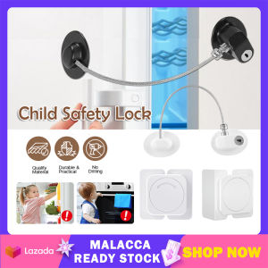 Cabinet Drawer Lock Child Safety Protector Safety Cupboard Lock With Key Cabinet ABS Stainless Steel Strong Adhesive Freezer Door Drawer Lock | Cute Baby