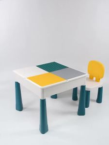 儿童积木桌子大号兼容乐高拼装益智玩具男3-6岁宝宝5多功能游戏桌