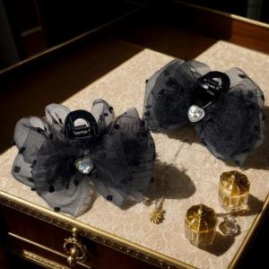 [COD] Abulaia Fashion Butterfly Hair Clip Elegant Mesh Bow Ponytail Clip Daily Accessories Beautiful Hairstyle Tool Womens Hair Claw