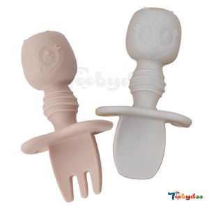 Toobydoo baby Owl Shape Mini Spoon & Fork Set