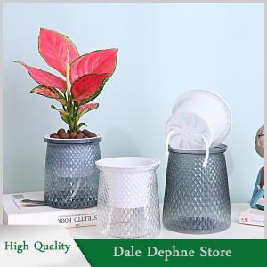 [Dale Dephne] Chậu cây tự tưới nước hai lớp Bình hoa bằng nhựa trong suốt Chậu hoa lười tự động Chậu Hoa thủy canh trang trí chậu hoa