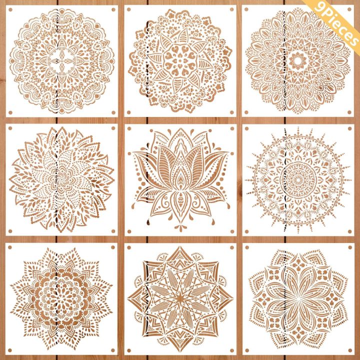 Pochoir Mandala Lotus - 30 X 30 Cm - Modèle à Superposer - Art Déco - Neuf - Pour Scrapbooking Et Embossing